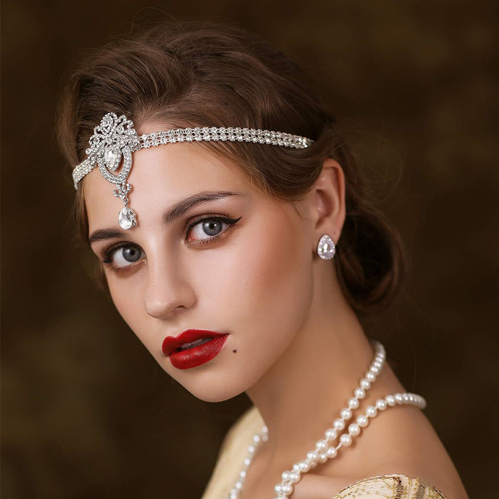 Vintage Style Wedding Hair Accessory Art Deco Crystal Rhinestone Headband